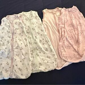 Set of 4 Carter's Pink and White Kids Pajamas Sleep Sacks